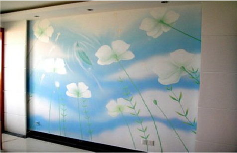  萧县画墙绘怎么画好白云的蓬松感？