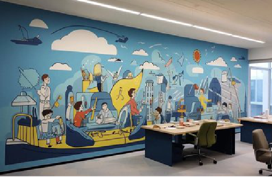  萧县办公室墙绘的特点。