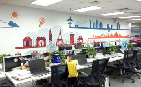  萧县教你设计办公室墙绘的方法。